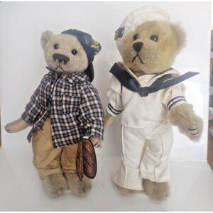 Brass Button Bears Pair of Two Bennet & Casey 20th Century Collection